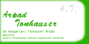 arpad tonhauser business card